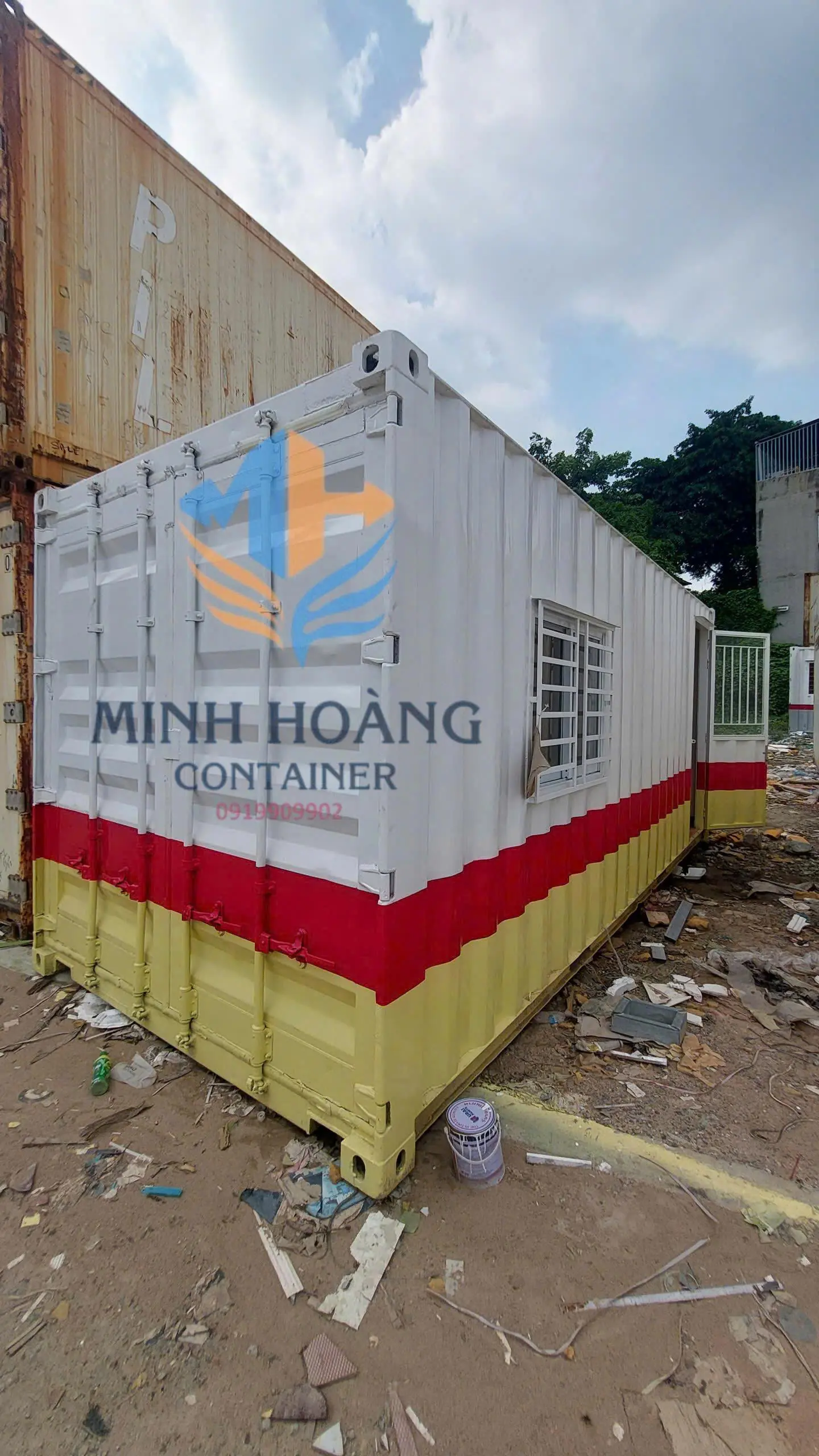 Container Văn Phòng 20 Feet 3 Màu Trắng Đỏ Vàng