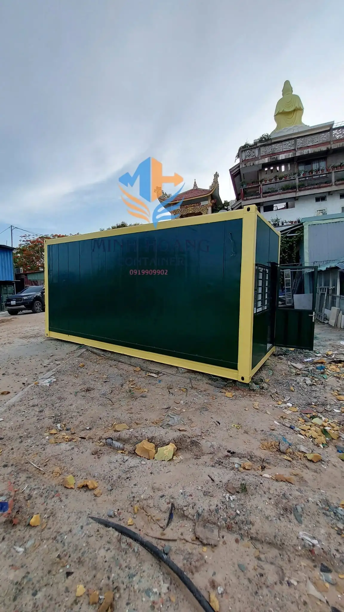 Container Văn Phòng Xưởng Ghép 2x40 Feet Vàng 